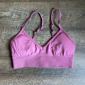 Pink Lululemon sports bra
